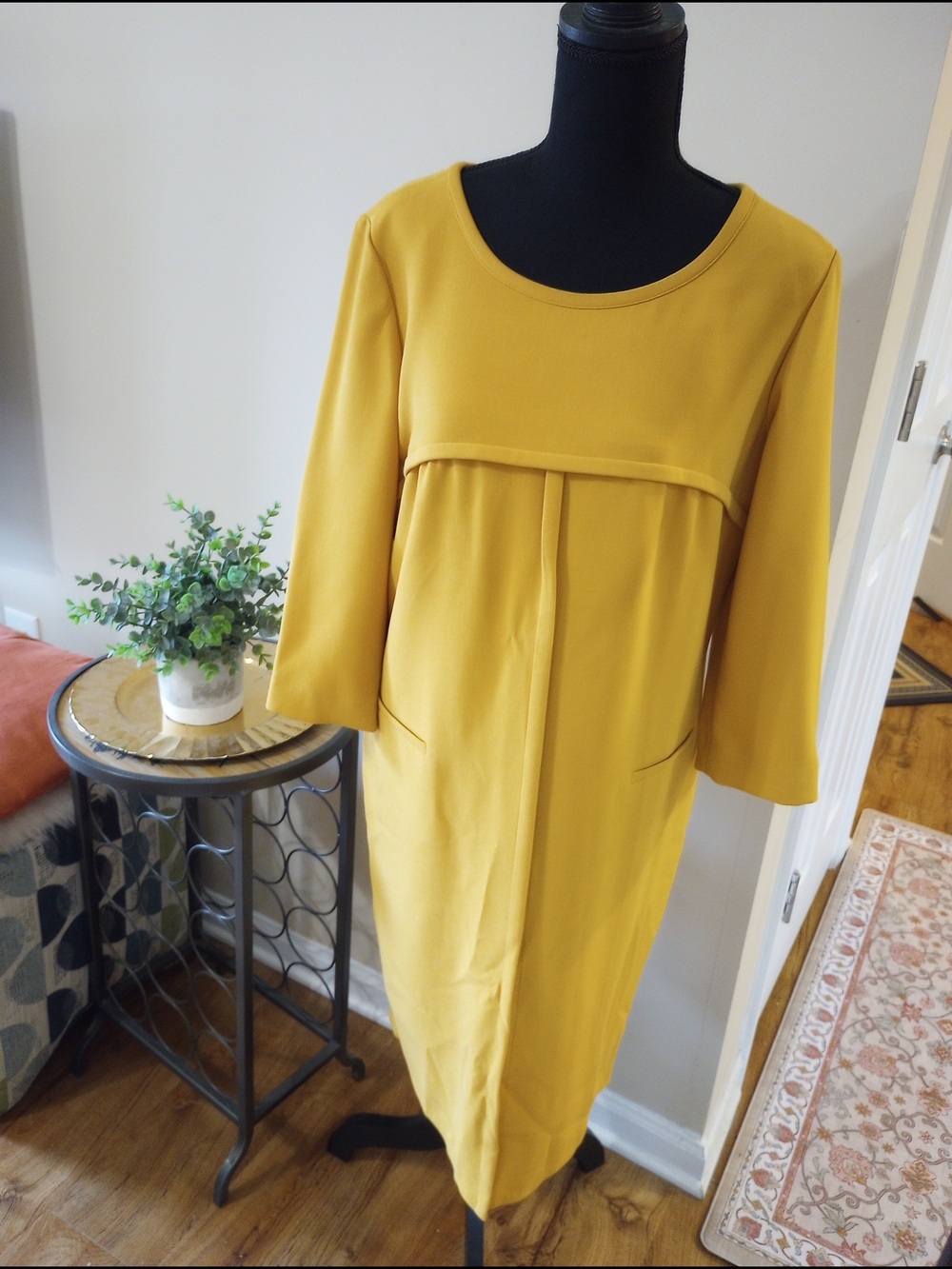 Tahari by Arthur S. Levine Mustard Yellow Dress (Size 12)